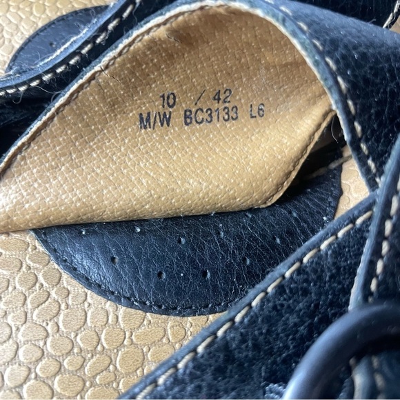 BOC Size 10M Black Pebbled Leather Buckled Slip On Mules Shoes BC 3133 - Picture 4 of 12